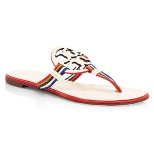 NWOT - Tory Burch Mignon Miller Leather Thong Sandal - New Ivory